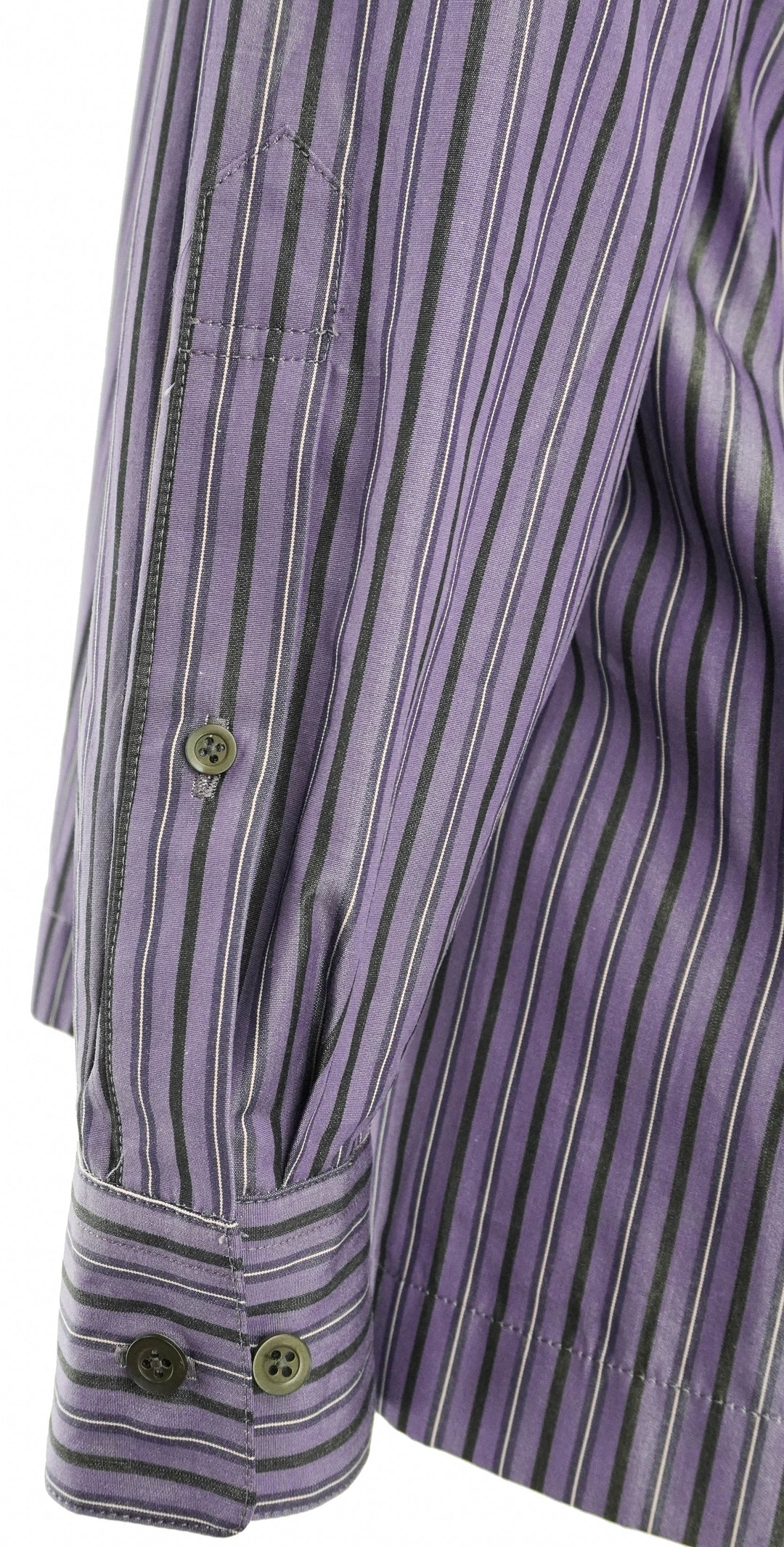 Dries Van Noten Poplin Drape Neck Shirt in Steel Stripe - Discounts on Dries Van Noten at UAL