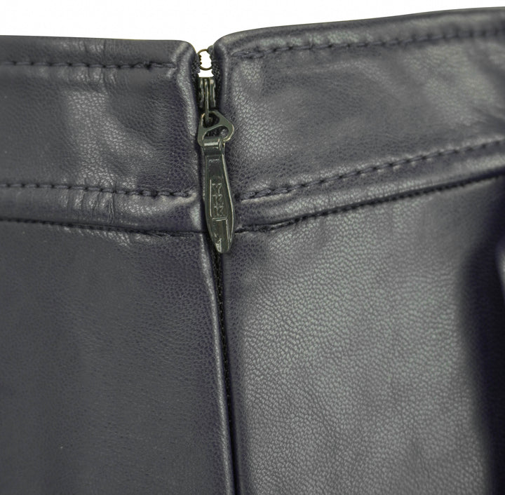 Simkhai Belted Leather Midi Skirt in Midnight
