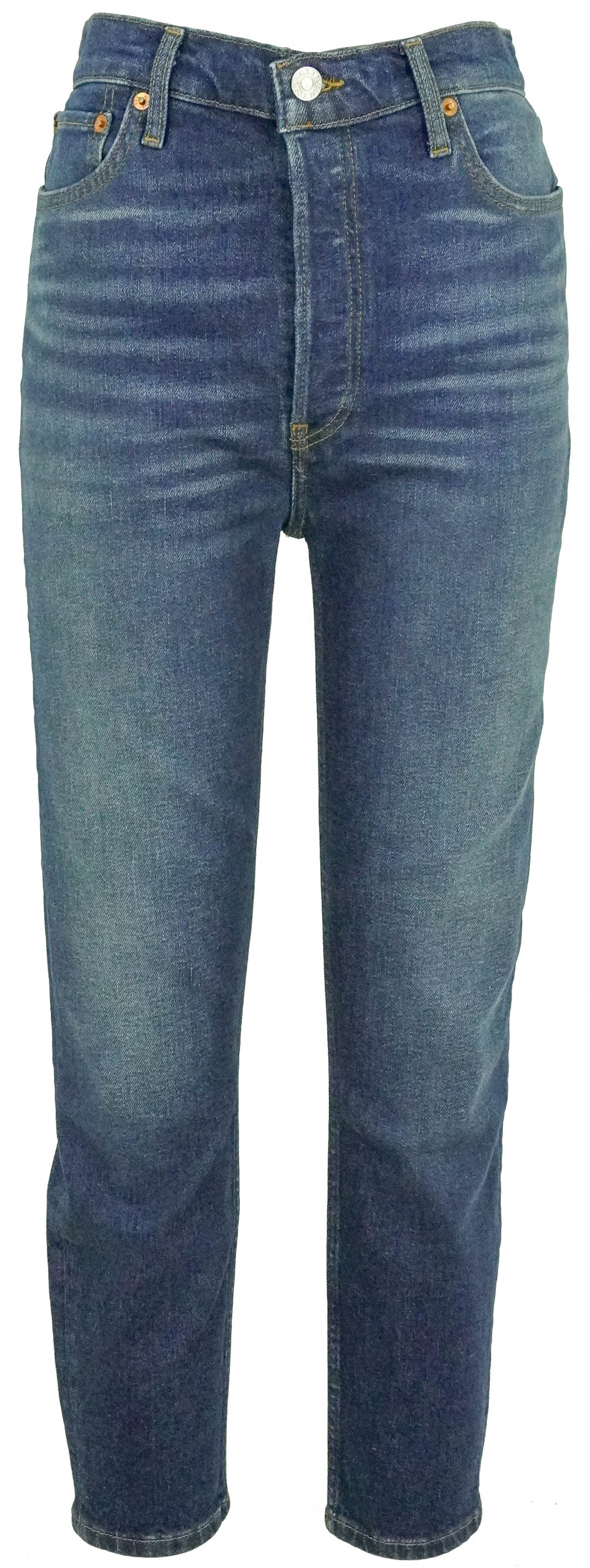 Re/Done 90s High Rise Ankle in Deep Sapphire - Discounts on RE/DONE at UAL