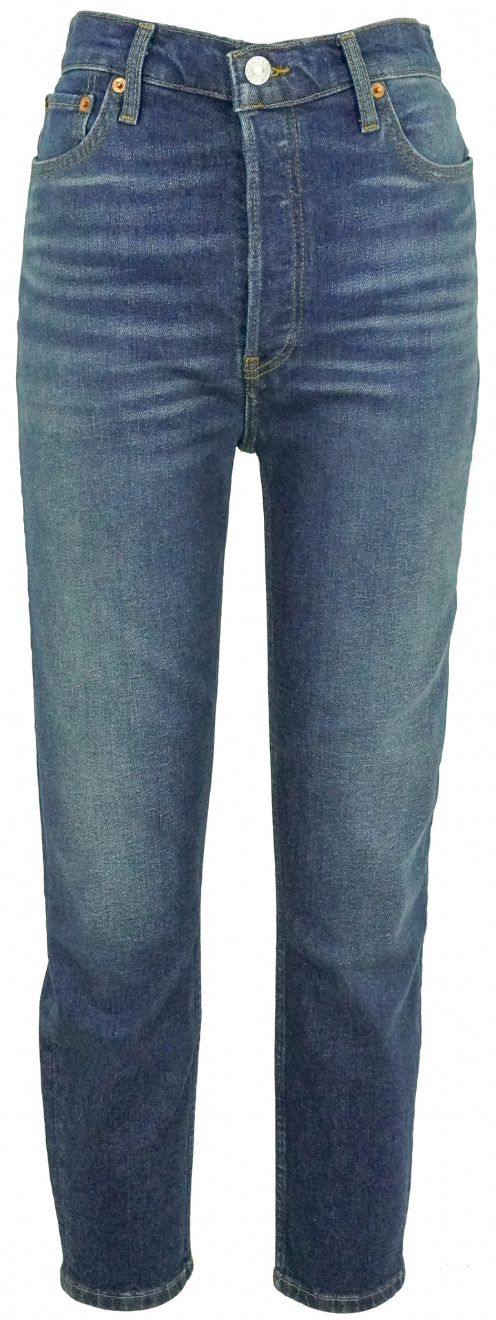 Re/Done 90s High Rise Ankle in Deep Sapphire - Discounts on RE/DONE at UAL