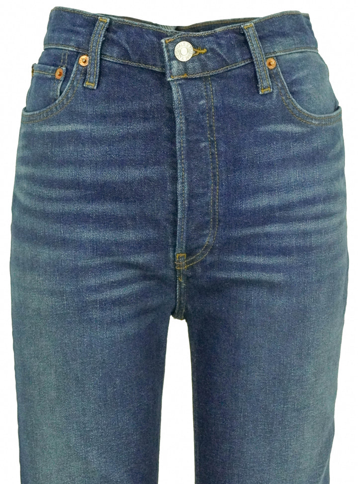 Re/Done 90s High Rise Ankle in Deep Sapphire - Discounts on RE/DONE at UAL