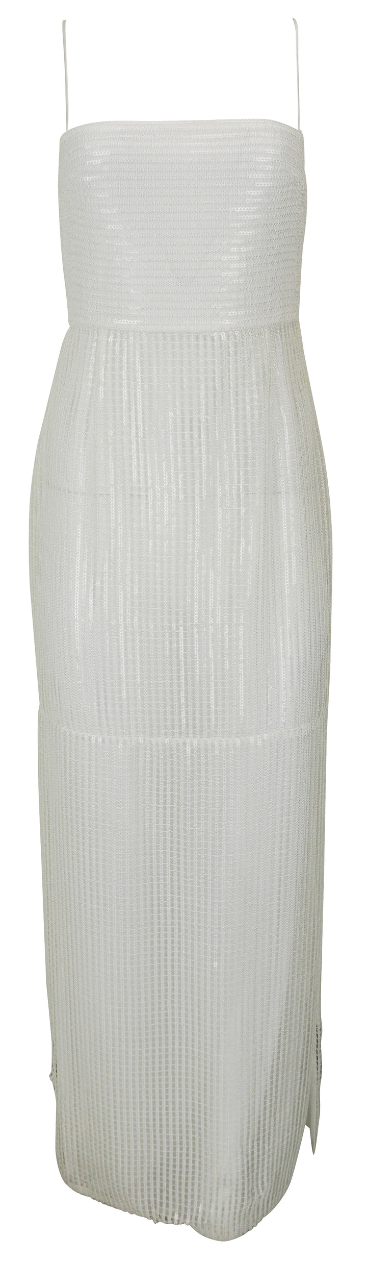 Galvan London Iona Macrame Sequin Bridal Dress in White