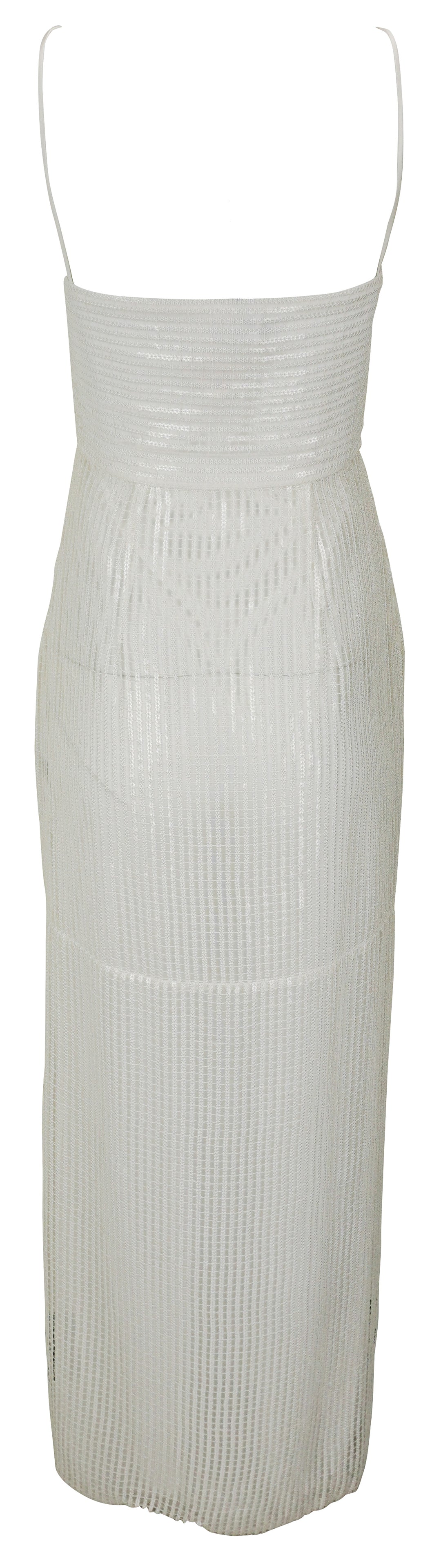 Galvan London Iona Macrame Sequin Bridal Dress in White