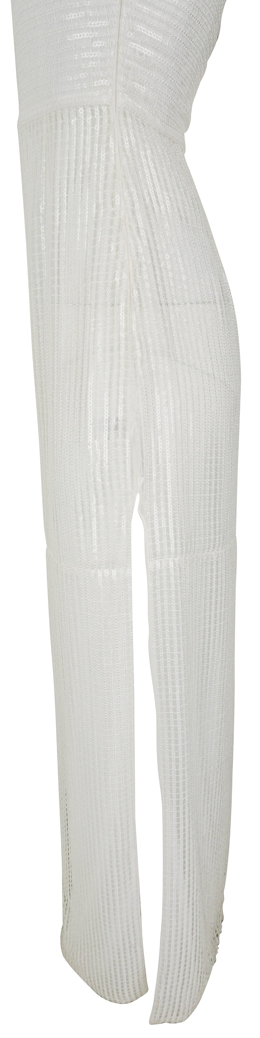 Galvan London Iona Macrame Sequin Bridal Dress in White