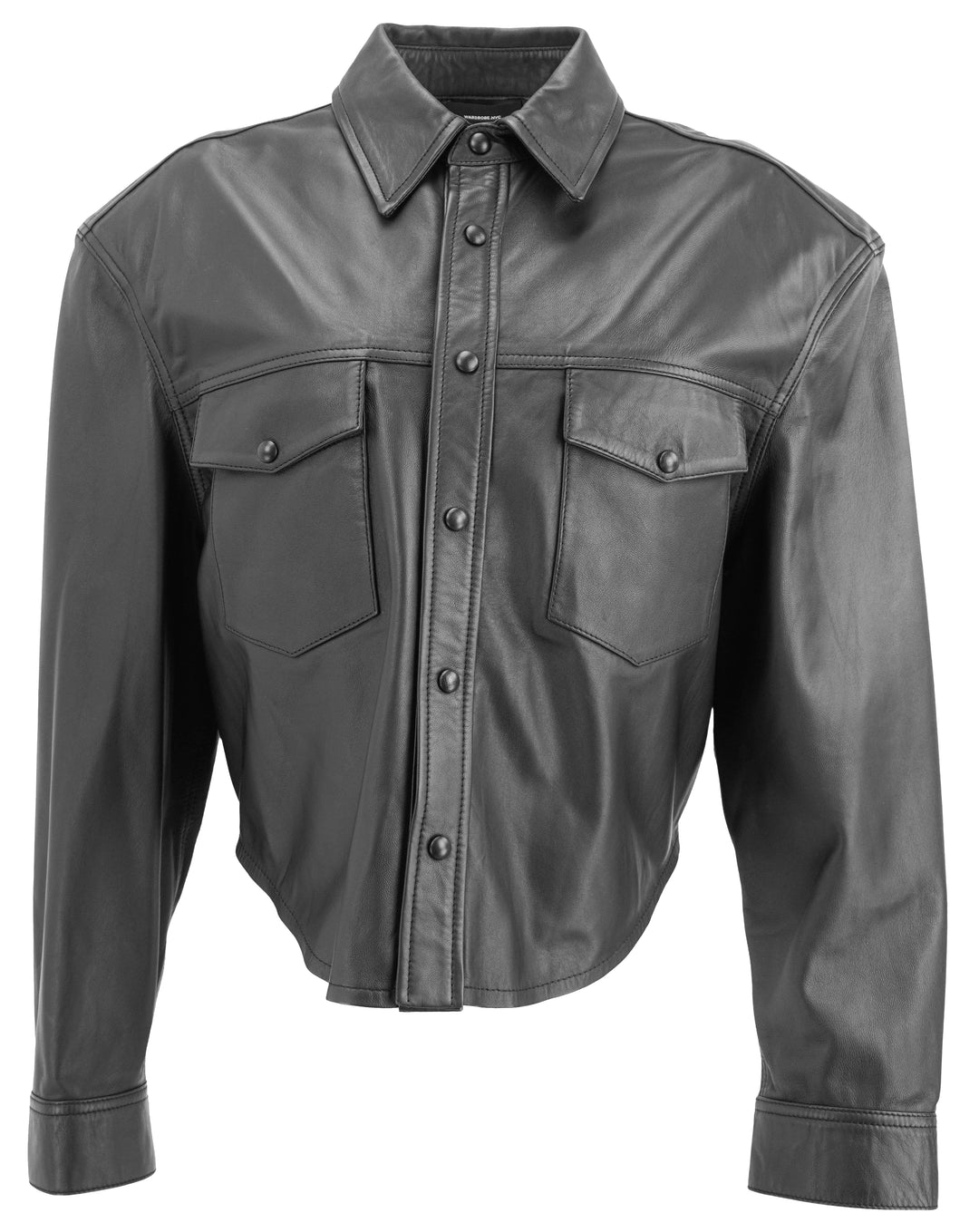 Wardrobe.NYC Padded Leather Shirt in Black - Discounts on Wardrobe.NYC at UAL