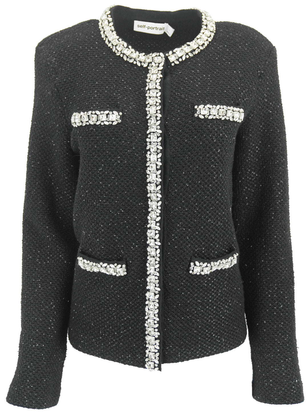 Self Portrait Embellished Jacket in Black