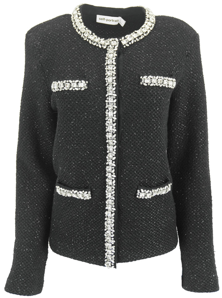 Self Portrait Embellished Jacket in Black