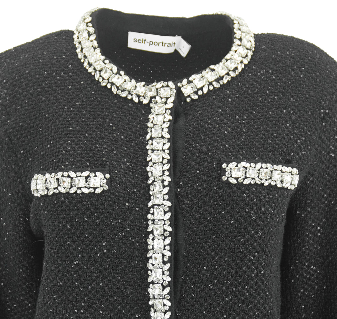Self Portrait Embellished Jacket in Black