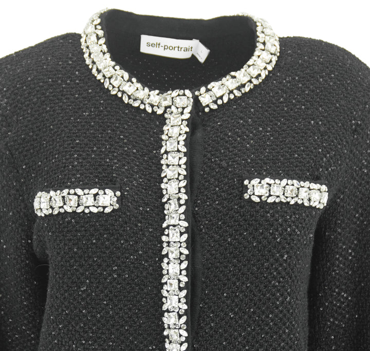 Self Portrait Embellished Jacket in Black