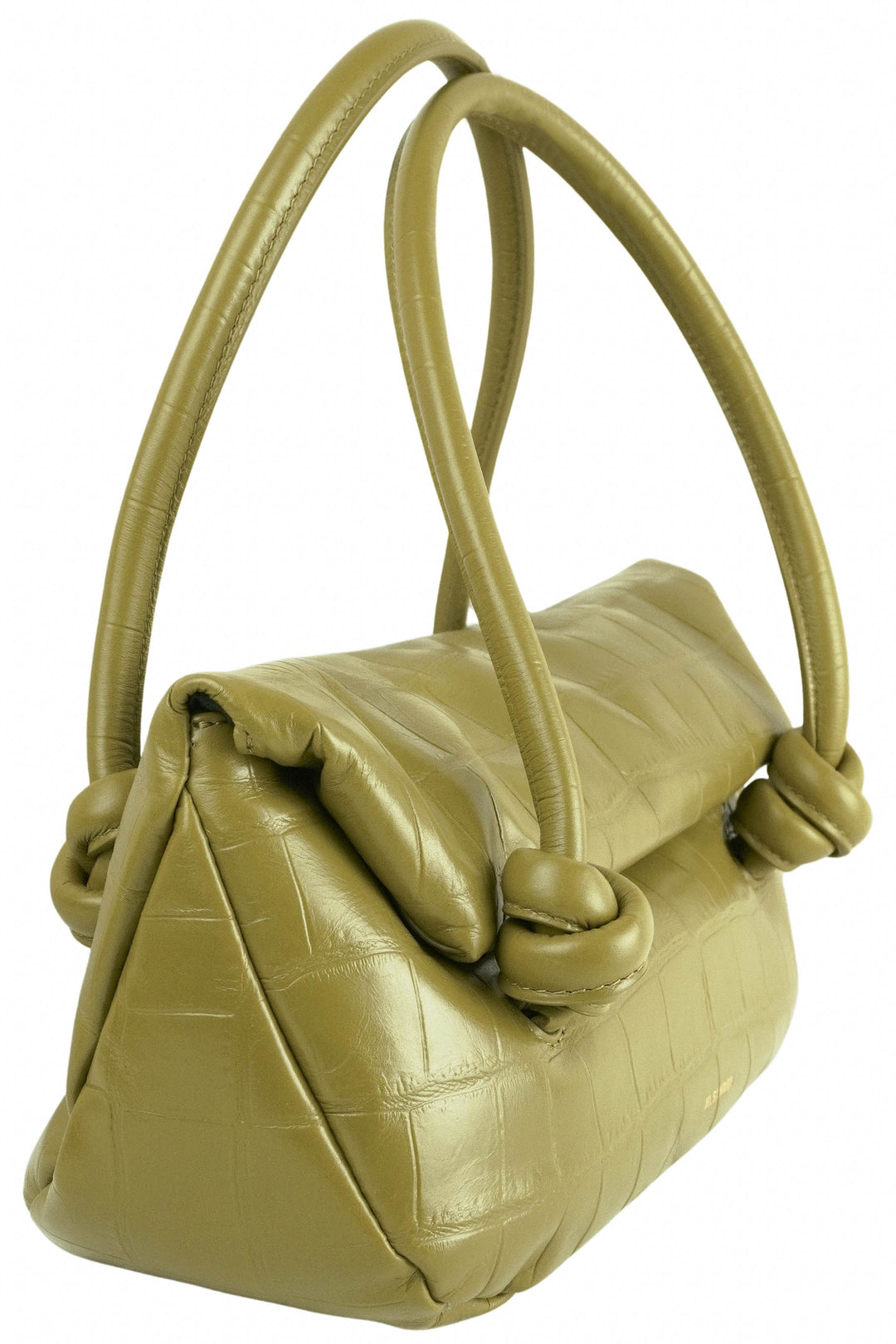 Jil Sander Small Crocodile-Effect Shoulder Bag in Green - Discounts on Jill at UAL