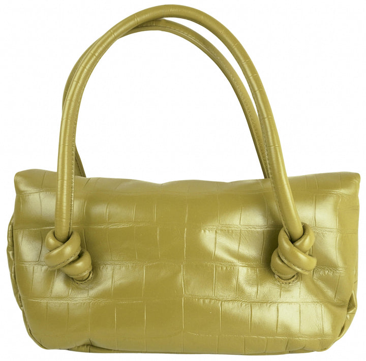 Jil Sander Small Crocodile-Effect Shoulder Bag in Green - Discounts on Jill at UAL
