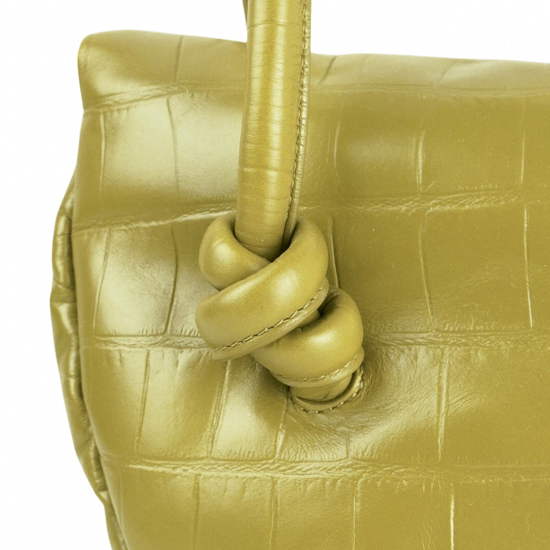 Jil Sander Small Crocodile-Effect Shoulder Bag in Green - Discounts on Jill at UAL