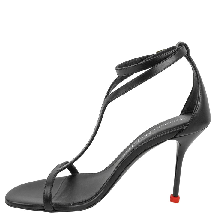 Alexander McQueen Harness Leather Sandals in Black - Discounts on Alexander McQueen at UAL