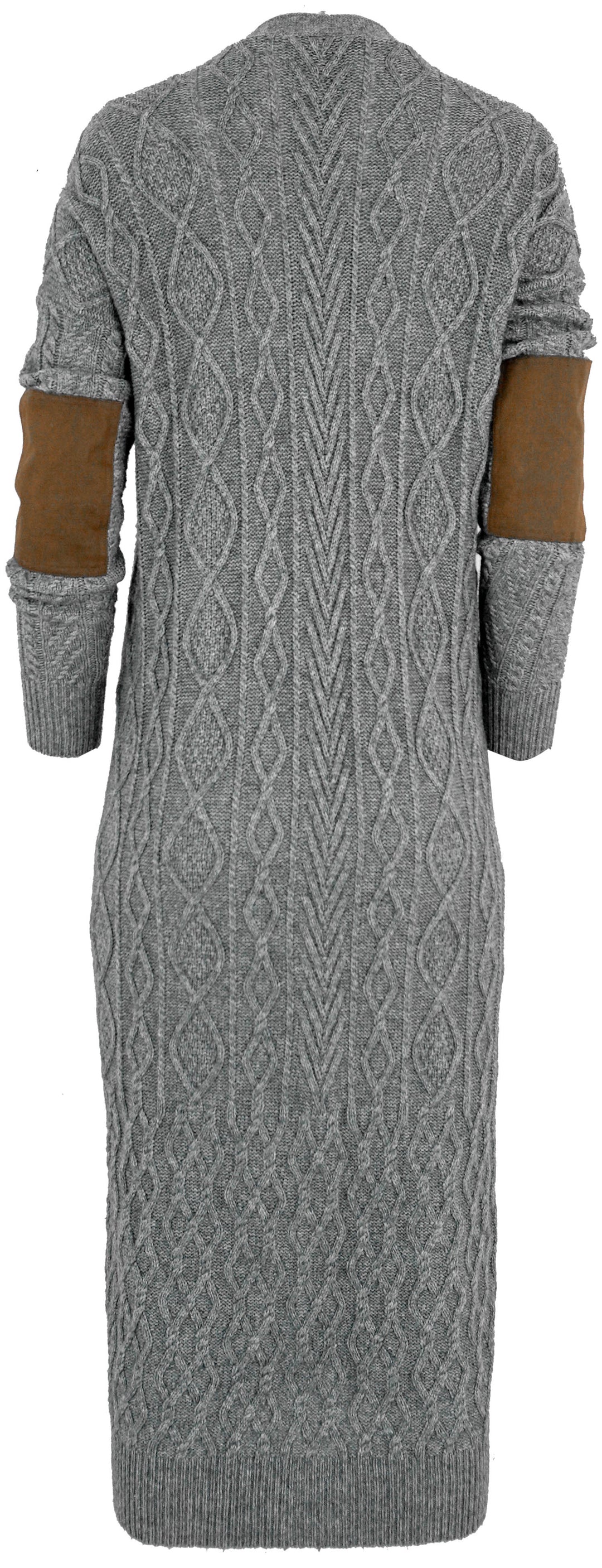 Autumn Cashmere Multi-Stitch Patchwork Maxi Cardigan in Grey