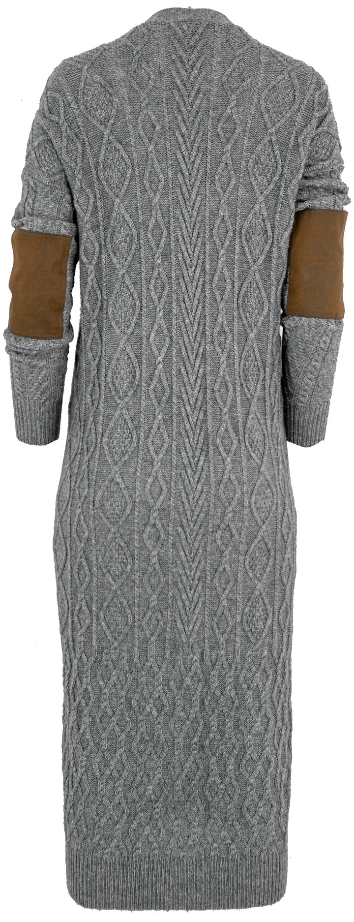 Autumn Cashmere Multi-Stitch Patchwork Maxi Cardigan in Grey