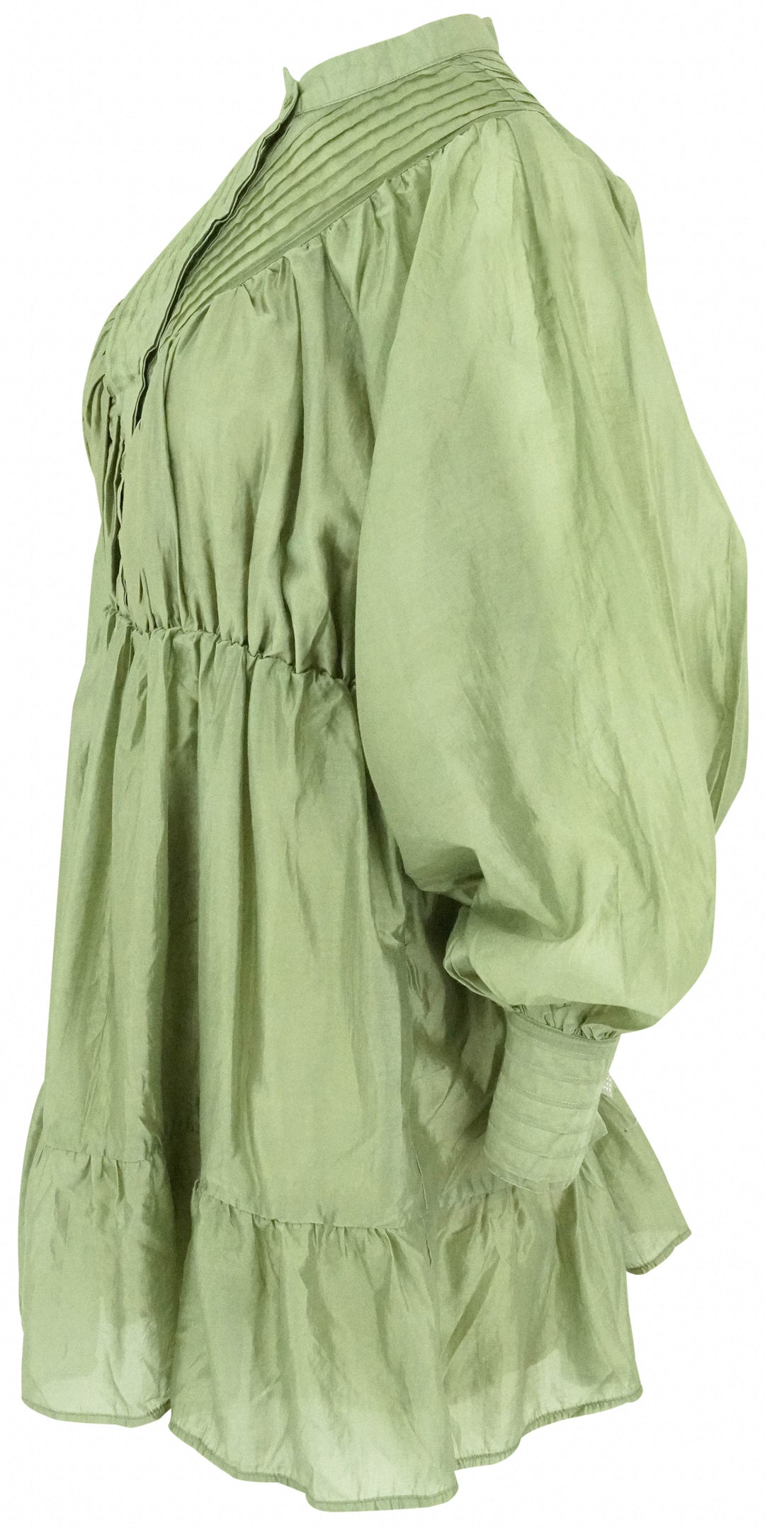 The Shirt Ruffled Dress in Pistachio - Discounts on The Shirt at UAL