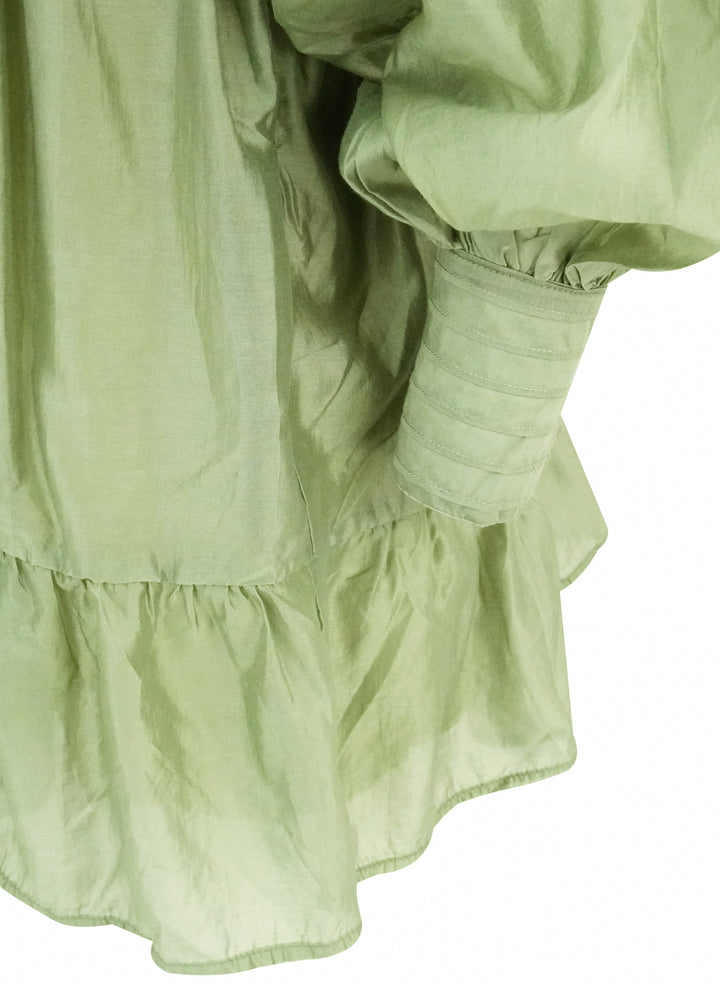 The Shirt Ruffled Dress in Pistachio - Discounts on The Shirt at UAL
