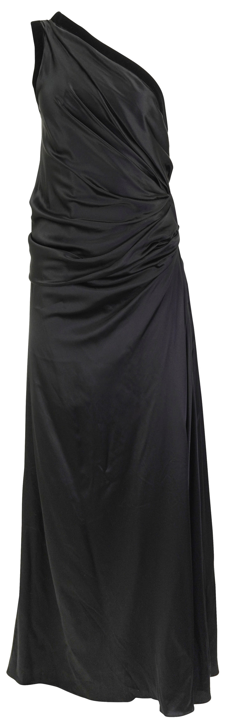 Nina Ricci Asymmetric Draped Maxi Dress in Black