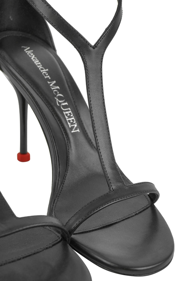 Alexander McQueen Harness Leather Sandals in Black - Discounts on Alexander McQueen at UAL