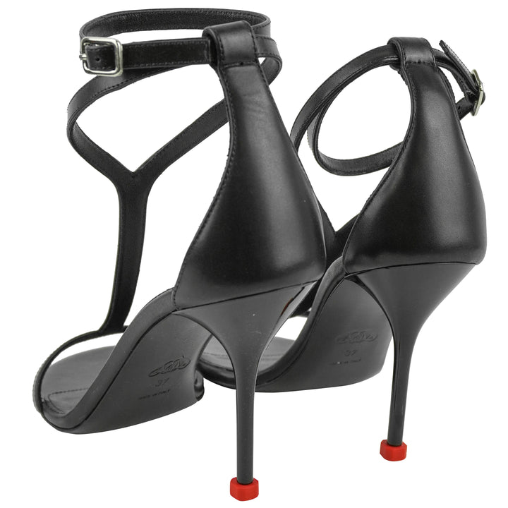 Alexander McQueen Harness Leather Sandals in Black - Discounts on Alexander McQueen at UAL