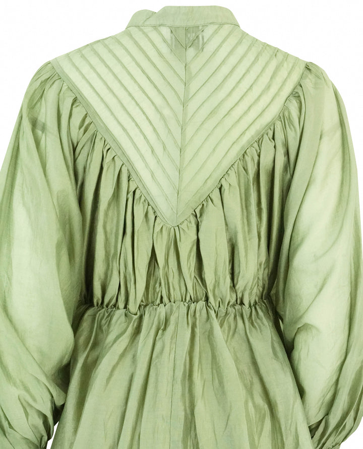 The Shirt Ruffled Dress in Pistachio - Discounts on The Shirt at UAL