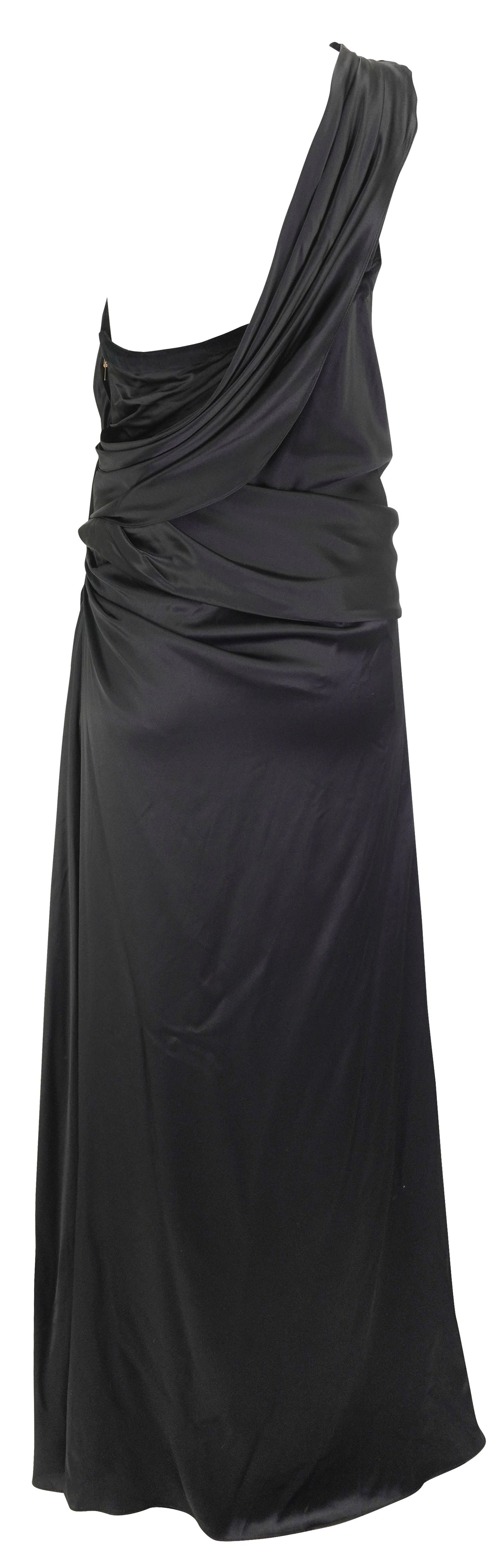 Nina Ricci Asymmetric Draped Maxi Dress in Black