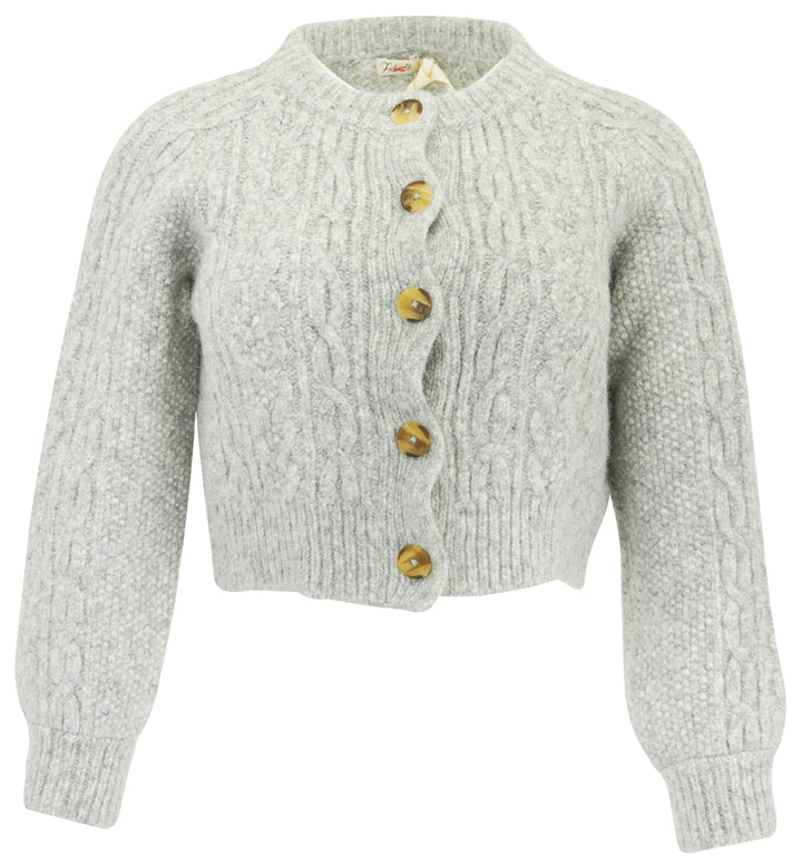 Faherty Frost Cardigan in Heather Grey