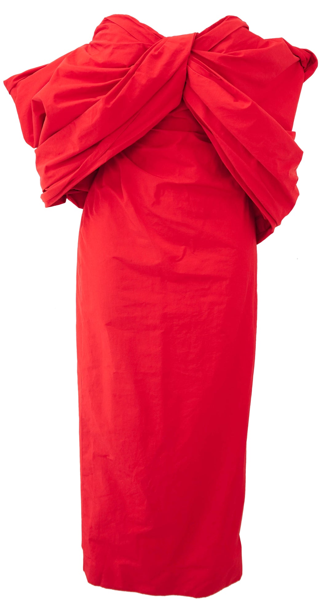 Rosie Assoulin Old Hollywood Off-Shoulder Cocktail Dress in Red - Discounts on Rosie Assoulin at UAL