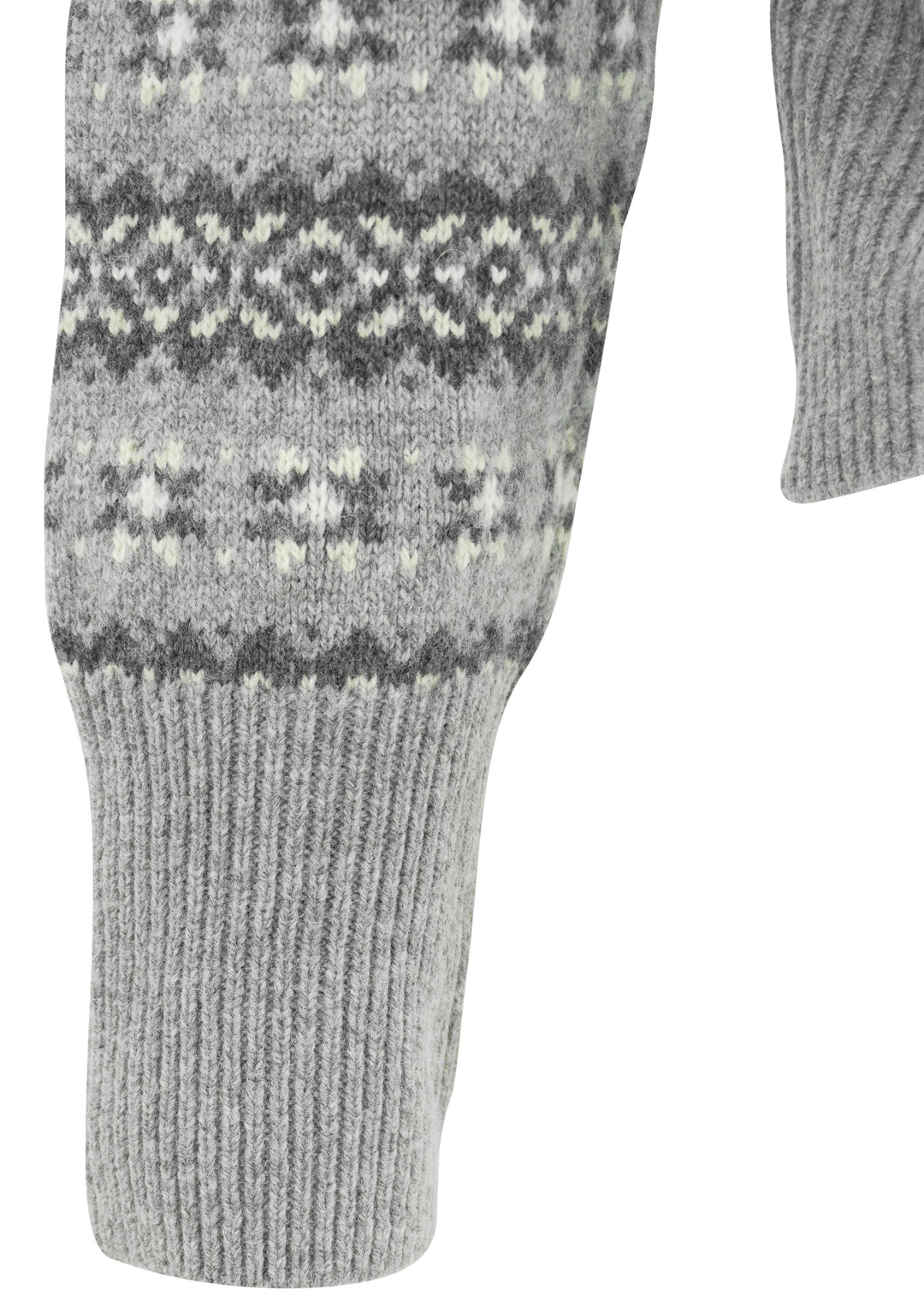 Faherty Highland Fair Isle Puff Sleeve Sweater in Grey Multi