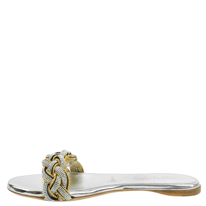 Giambattista Valli Braided Sandals in Silver - Discounts on Giambattista Valli at UAL