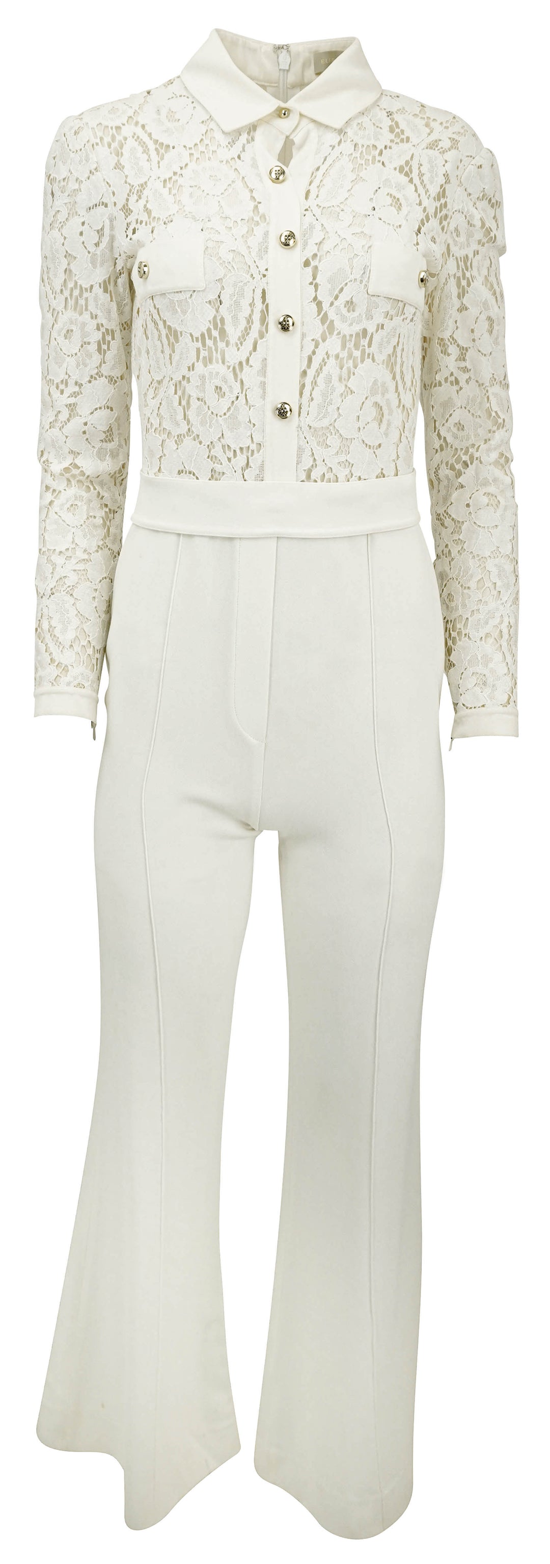 Elie Saab Lace Jumpsuit in Cream - Discounts on Elie Saab at UAL