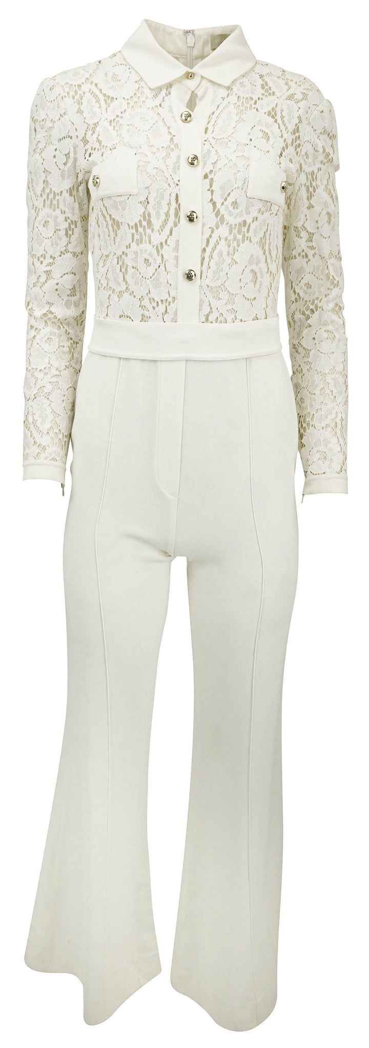 Elie Saab Lace Jumpsuit in Cream - Discounts on Elie Saab at UAL