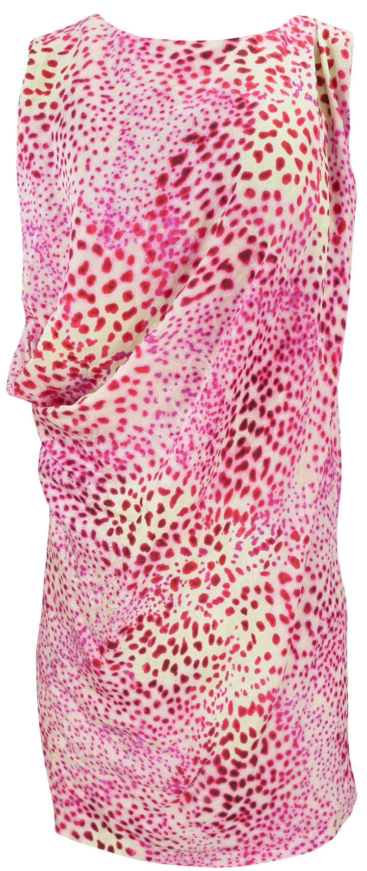 Dries Van Noten Draped Printed Midi Dress in Pink - Discounts on Dries Van Noten at UAL