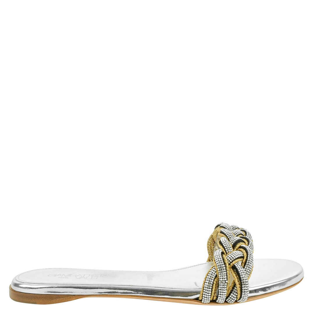 Giambattista Valli Braided Sandals in Silver - Discounts on Giambattista Valli at UAL