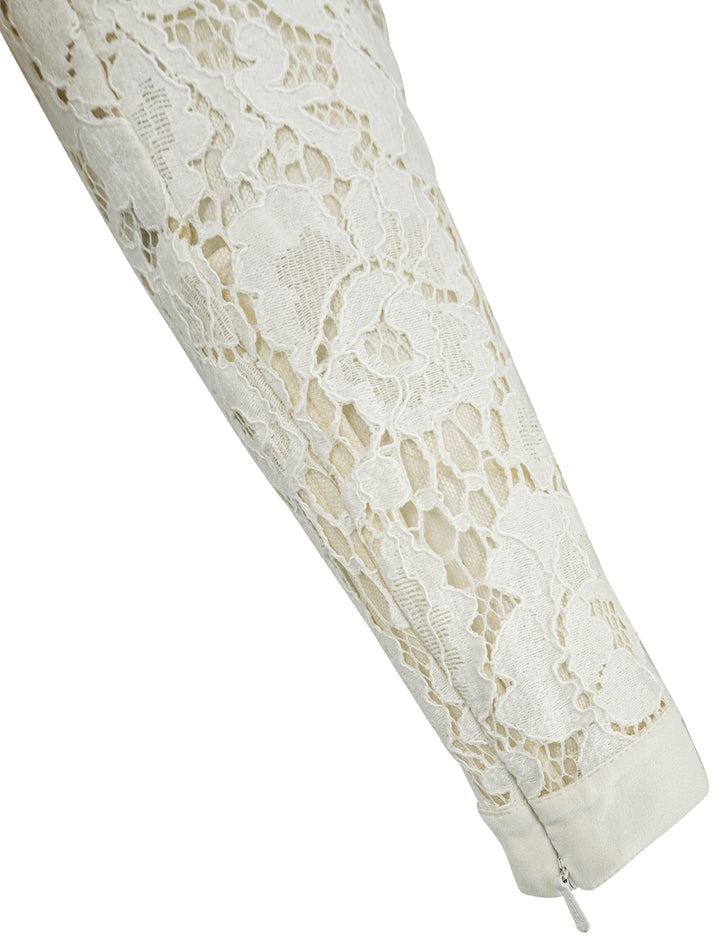 Elie Saab Lace Jumpsuit in Cream - Discounts on Elie Saab at UAL
