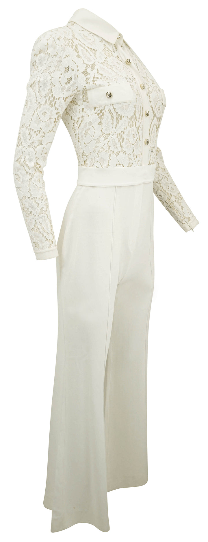 Elie Saab Lace Jumpsuit in Cream - Discounts on Elie Saab at UAL