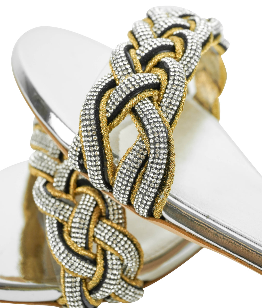Giambattista Valli Braided Sandals in Silver - Discounts on Giambattista Valli at UAL