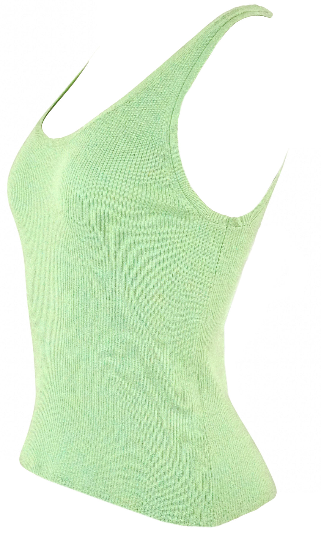 Sablyn Cashmere Ribbed Tank Top in Sage Green - Discounts on Sablyn at UAL