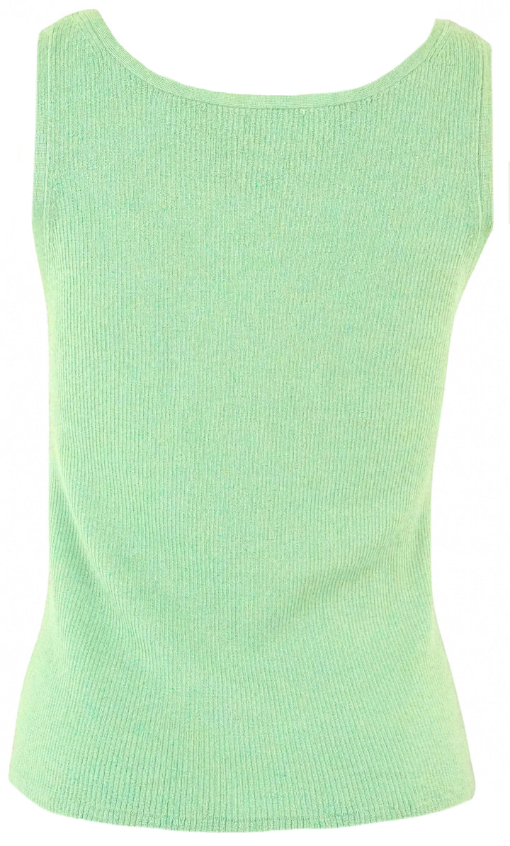 Sablyn Cashmere Ribbed Tank Top in Sage Green - Discounts on Sablyn at UAL