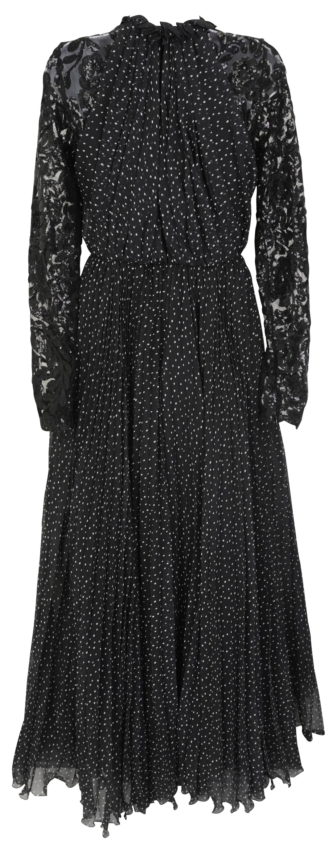 Giambattista Valli Sequin Lace Insert Maxi Dress in Black
