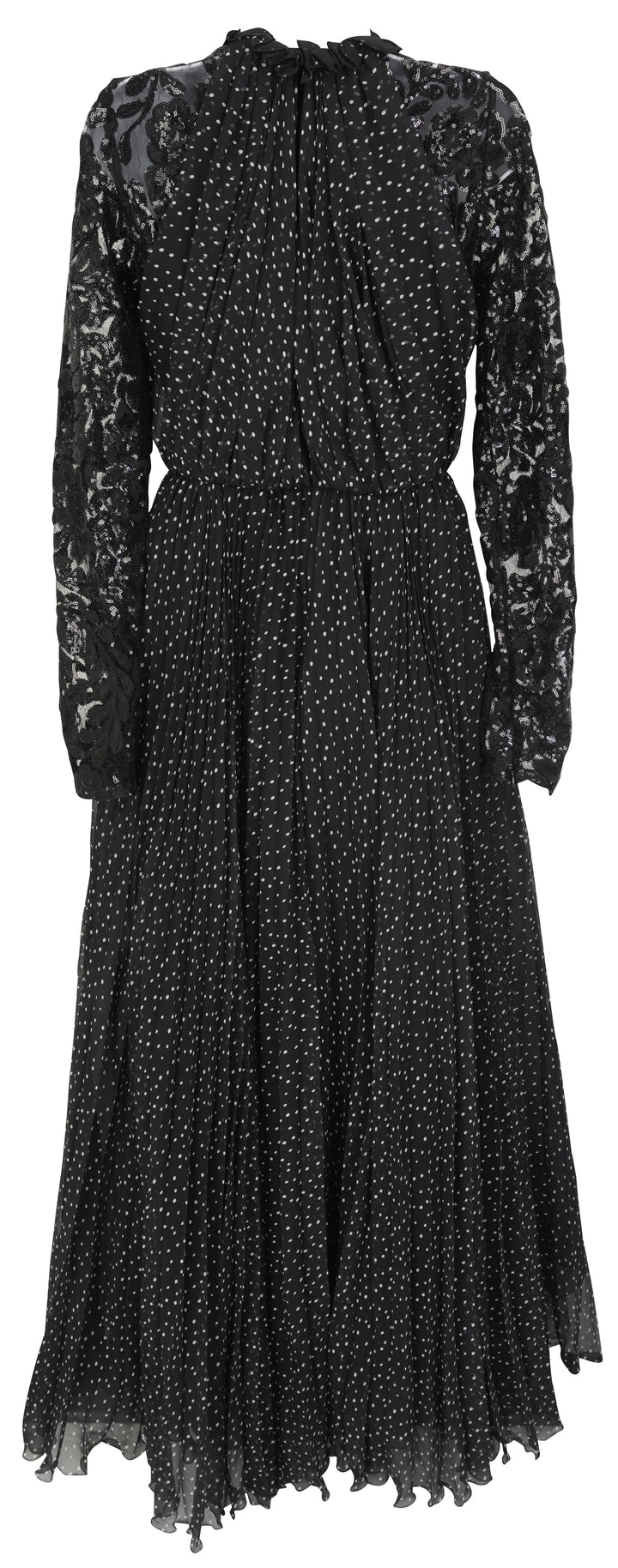 Giambattista Valli Sequin Lace Insert Maxi Dress in Black