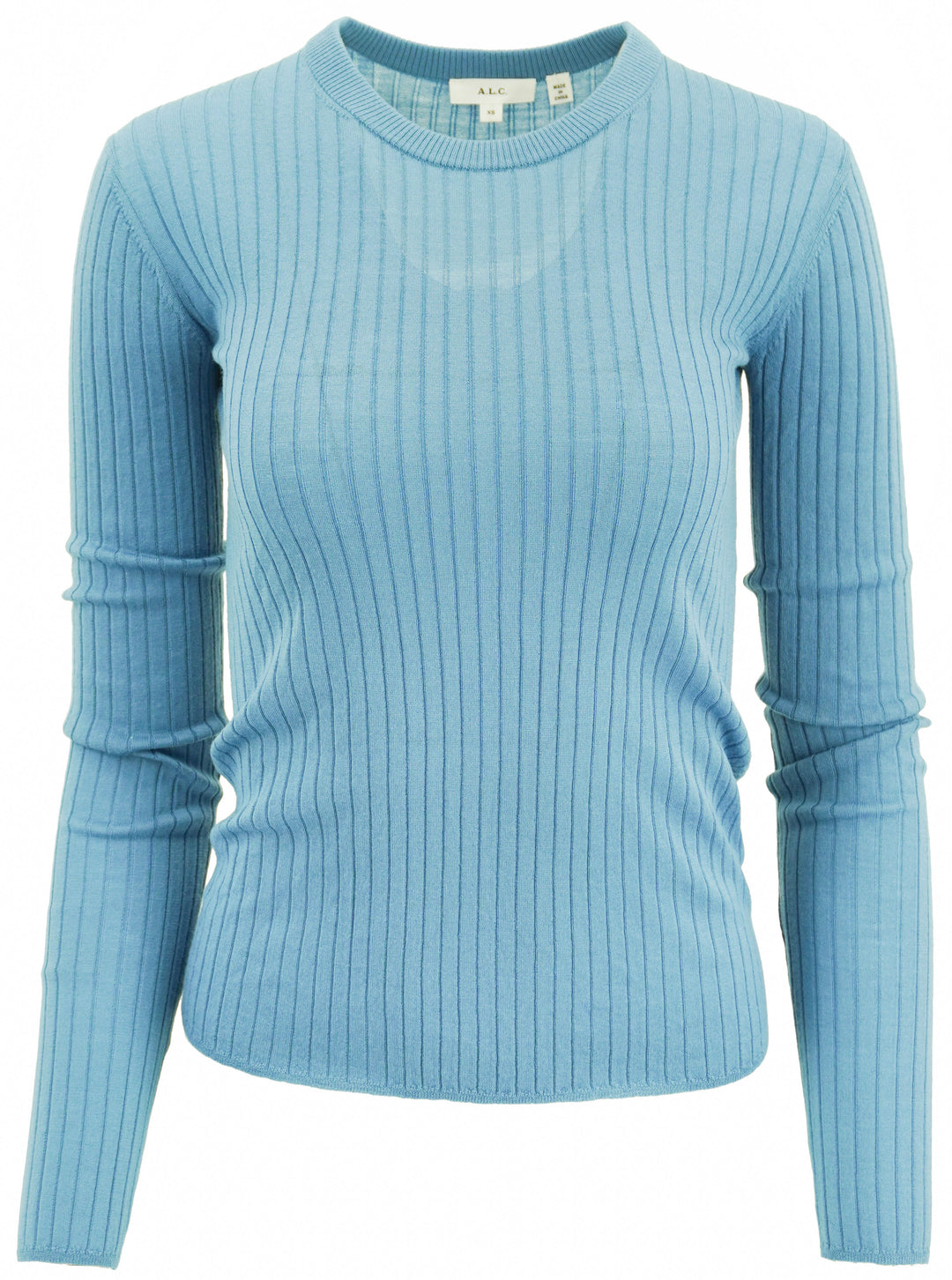 A.L.C. Kyle Ribbed Merino Top in Blue