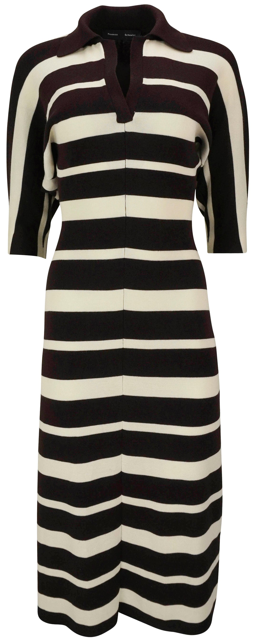 Proenza Schouler Solana Dress in Brown and White - Discounts on Proenza Schouler at UAL