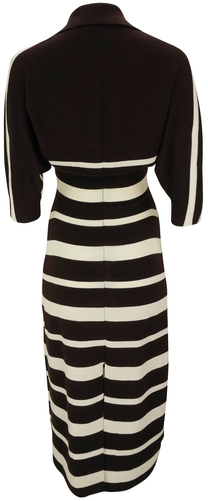 Proenza Schouler Solana Dress in Brown and White - Discounts on Proenza Schouler at UAL