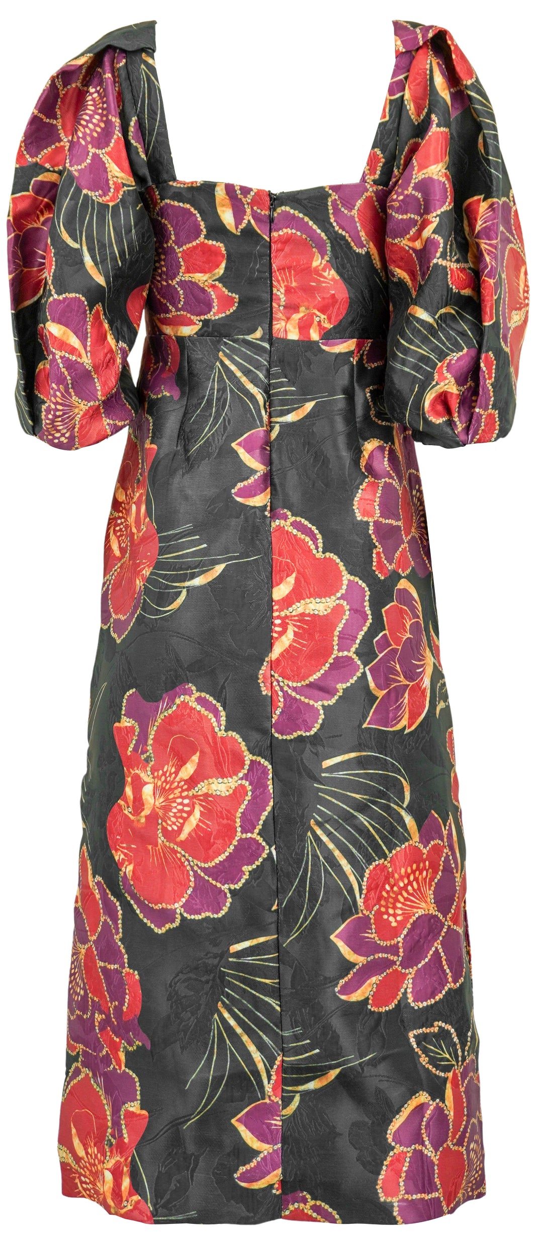 Farm Rio Puff Sleeve Dress in Black Floral - Discounts on Farm Rio at UAL