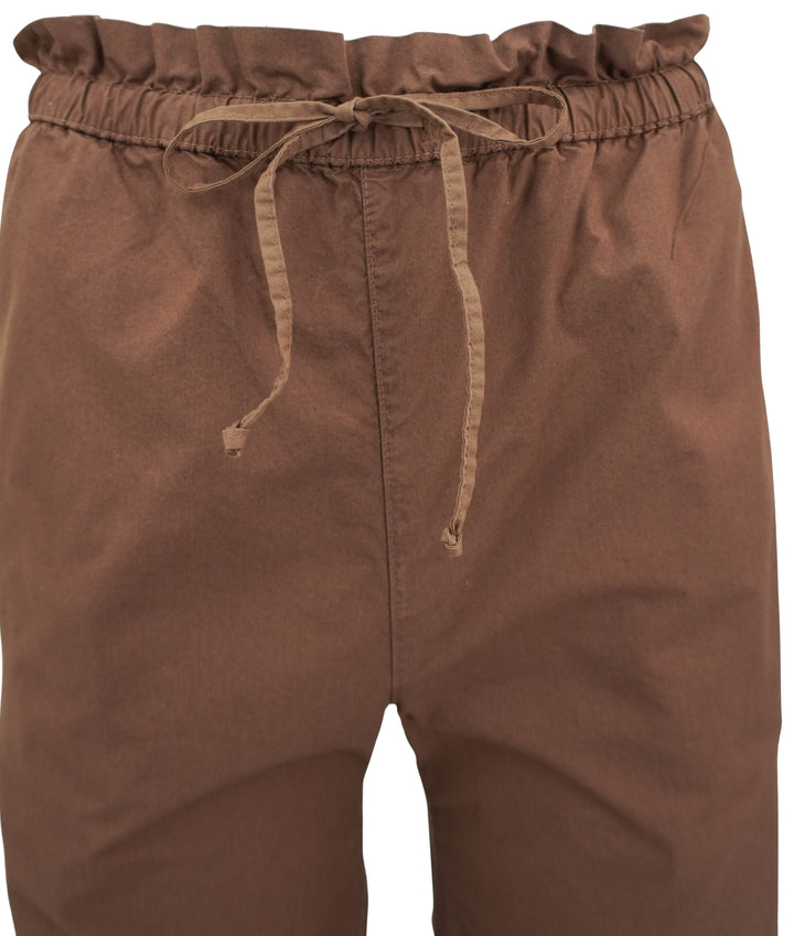 NSF Paperbag Waist Cotton Pants in Brindle - Discounts on NSF at UAL