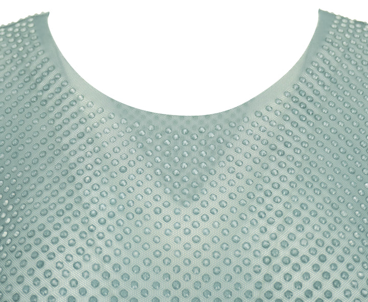 16Arlington Embellished Mesh Top in Faded Blue