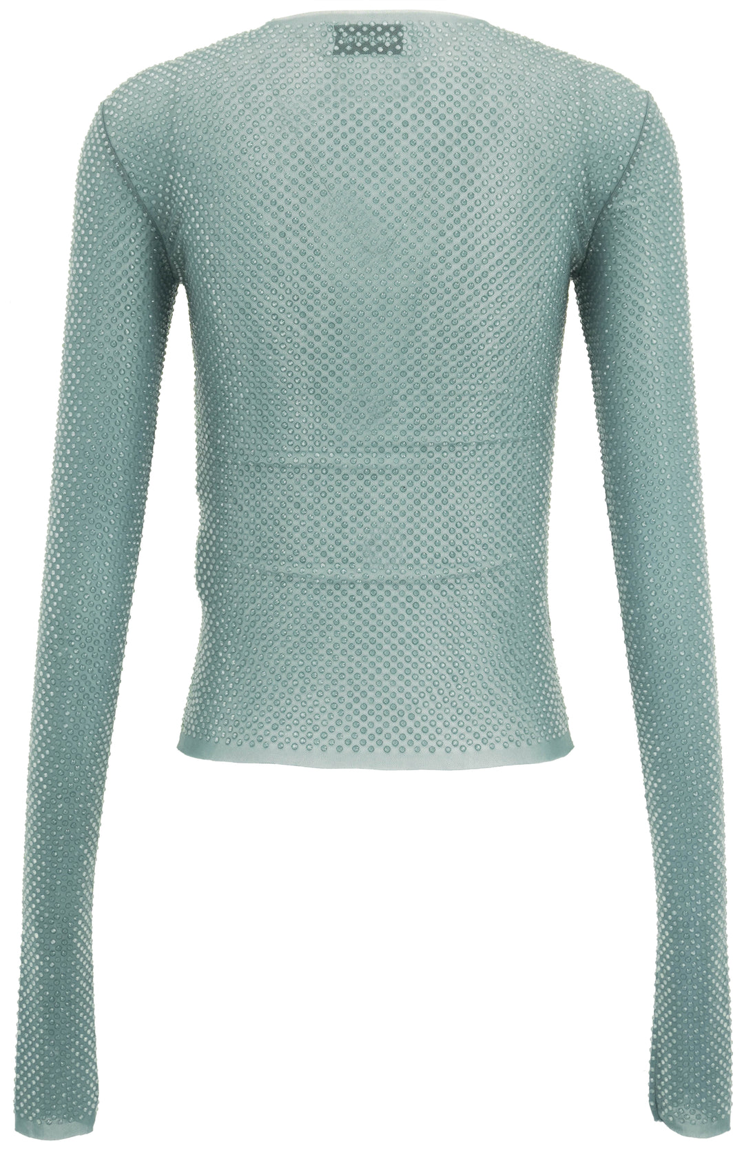16Arlington Embellished Mesh Top in Faded Blue