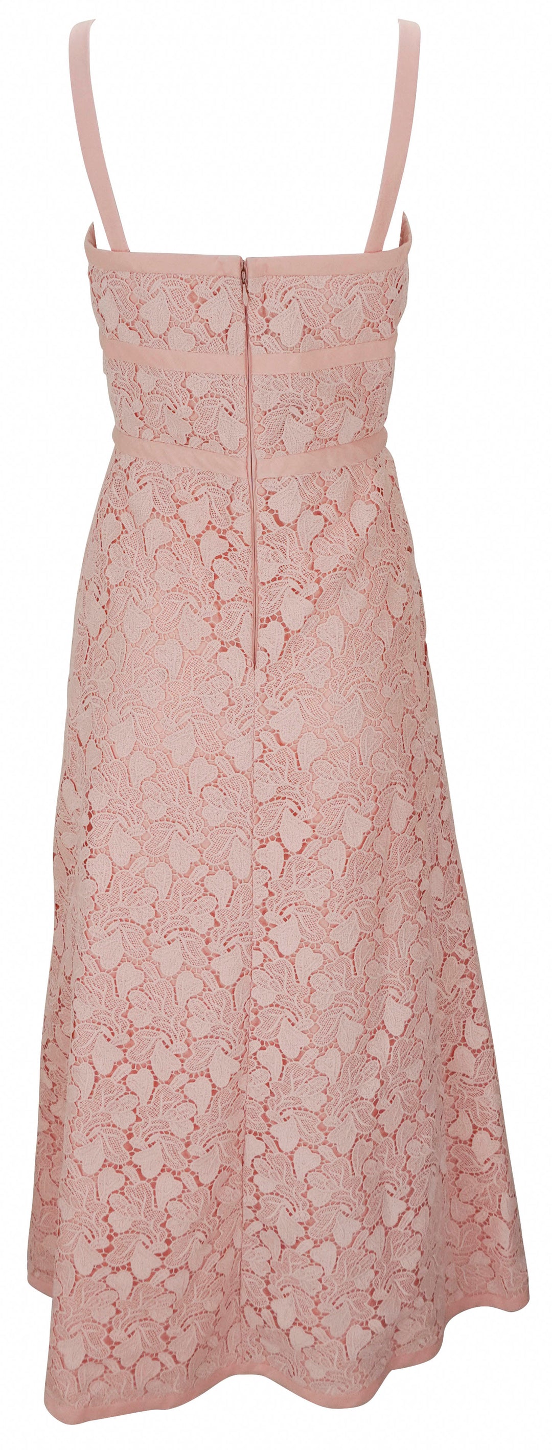 Giambattista Valli Sleeveless Bow-Detail Lace Dress in Quartz Rose