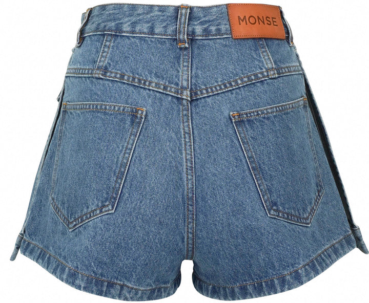 Monse Jacket Front Denim Shorts in Blue - Discounts on Monse at UAL